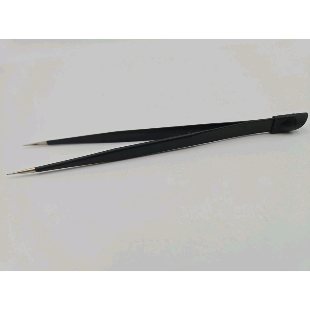 Double Ended Nail Art Tweezers with Silicone Tip for Gems Rhinestones